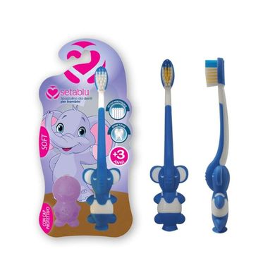 SETABLU Зубна щітка для дітей 3+ років М'яке слоненя Spazzolino Junior 3+ Anni Morbido Elefante