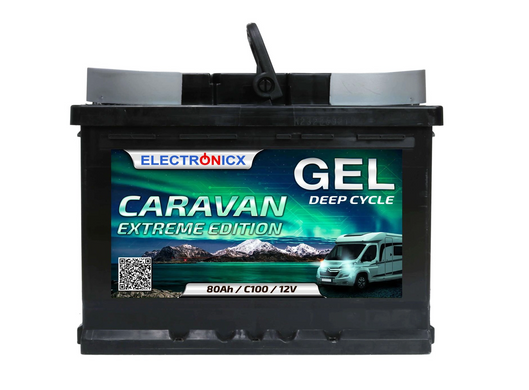 Electronicx Caravan EXTREME Edition Гелева батарея 80 AH 12V Motorhome Boat Supply