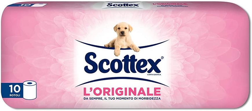 SCOTTEX Туалетний папір оригінальний 10 рулонів Rotoli Igienica