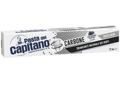 CAPITANO Зубная паста Натуральный отбеливатель с углем Dentifricio Sbiancante Naturale dei Dente Carbone 75 мл