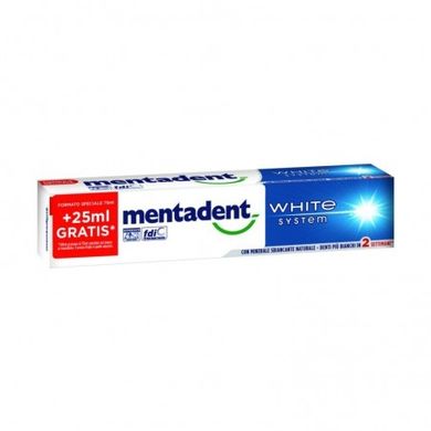 MENTADENT Зубна паста з ефектом відбілювання Dentifricio White System 100 мл