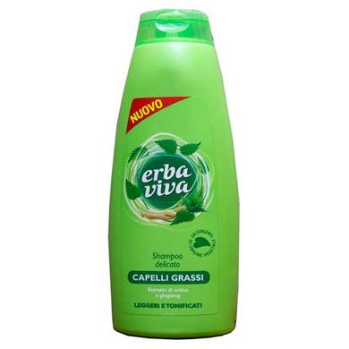 ERBA VIVA Шампунь для жирного волосся з екстрактом Кропиви і Женьшеня Shampoo Grassi Ortica/Ginseng 500 мл