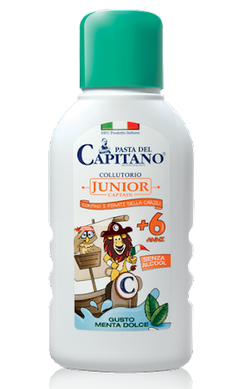 CAPITANO Ополаскиватель рта для детей +6 лет с ароматом мяты Collutorio Junior + 6anni Bimbi 250 мл