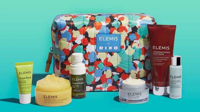 ELEMIS x RIXO On-The-Glow Essentials - Лімітований набір бестселерів у дизайнерській косметичці для Неї