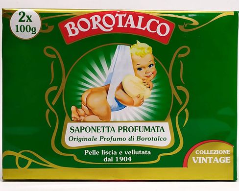 BOROTALCO Тверде мило Оригінальне Saponetta Profumata Original Profumo di Borotalco 100 гр 2 шт