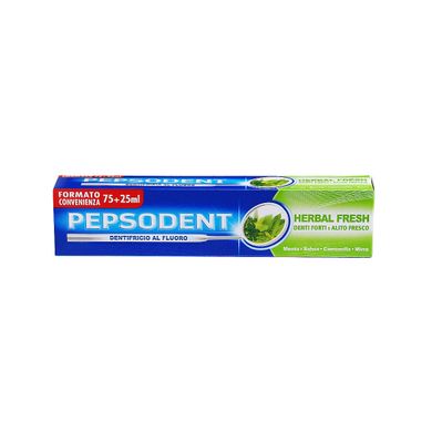 PEPSODENT Зубна паста з фтором Свіжі трави Dentifricio al Fluoro Herbal Fresh 75+25 мл