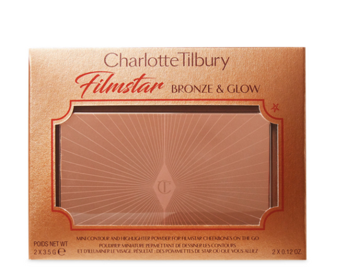 Charlotte's  Filmstar bronze & glow набір контур і хайлайтер палетка міні