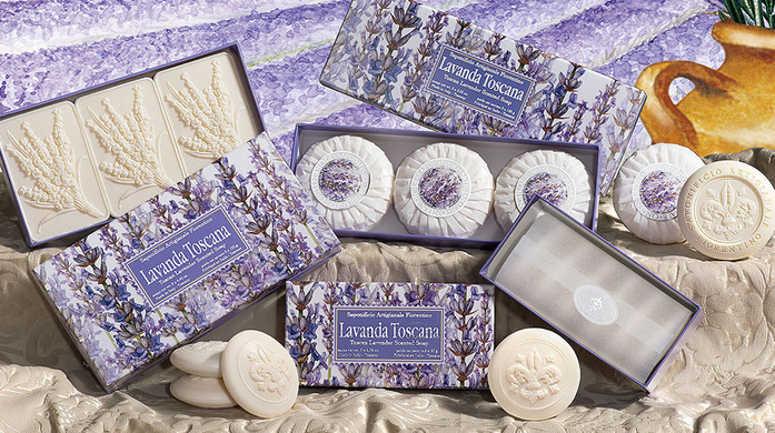 Saponificio Artigianale Fiorentino Lavender Toscana Набор мыла Лаванда 3*100г