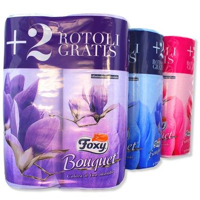 FOXY Туалетная бумага 6 рулонов фиолетового цвета Rotoloni Igienica Colore Lilla