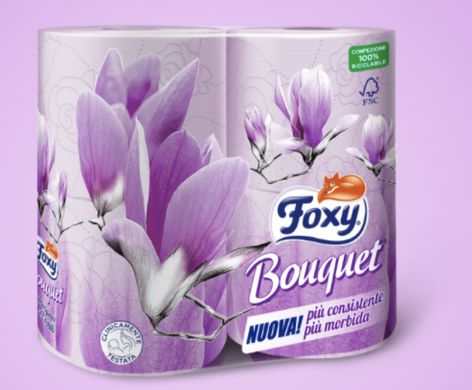 FOXY Туалетная бумага 6 рулонов фиолетового цвета Rotoloni Igienica Colore Lilla