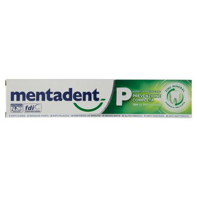 MENTADENT Зубная паста Полная профилактика с минералами цинка Dentifricio P * Verde Prevenzione Completa Zinc Mineral 75 мл