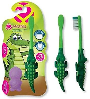 SETABLU Зубна щітка для дітей 3+ років М'який крокодил Spazzolino Junior 3+ Anni Morbido Coccodrillo