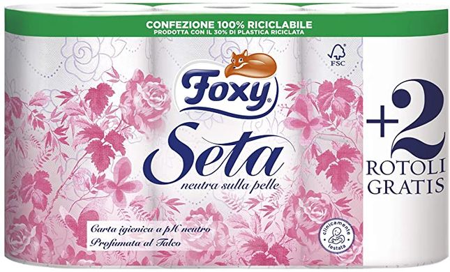 FOXY Туалетний папір декорований 4 + 2 рулони Maxi Rotoloni Igienica Seta